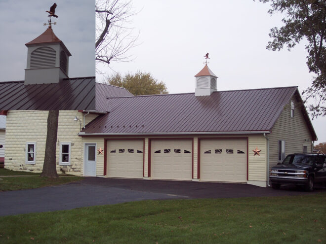 Dalton vinyl cupola on garage roof.