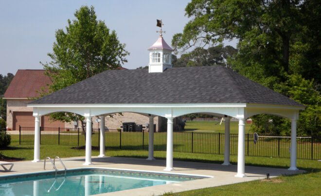 Fairfield cupola on pavilion roof.