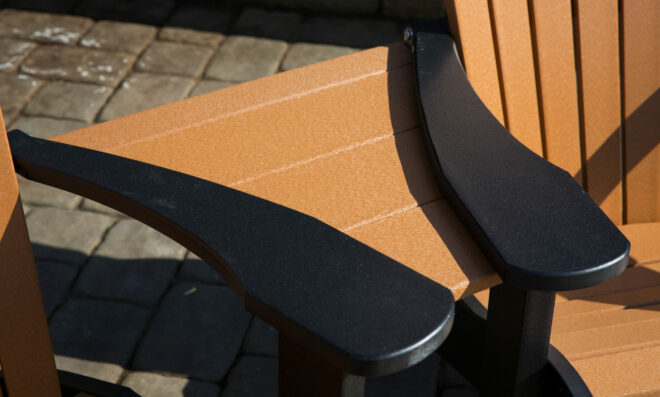 Cedar and Black poly chair center table.