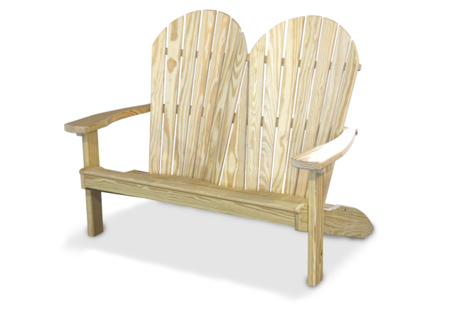 Adirondack wood bench.