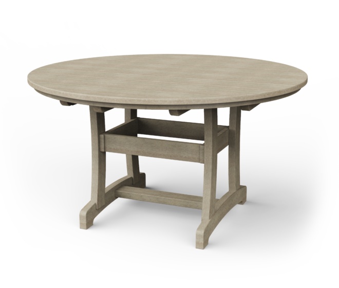 Round vinyl dining table.