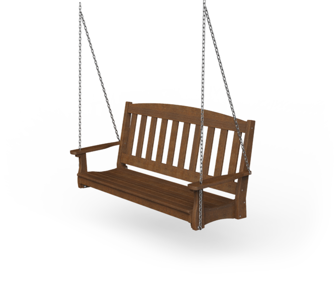 English style, vinyl porch swing.